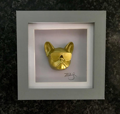 Handmade Gold French Bulldog Wall Art