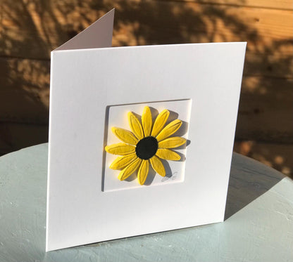 Handmade Sunflower Clay Card