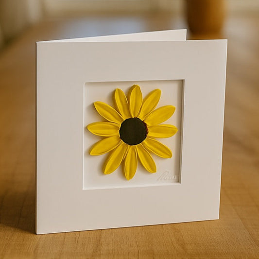 Handmade Sunflower Clay Card